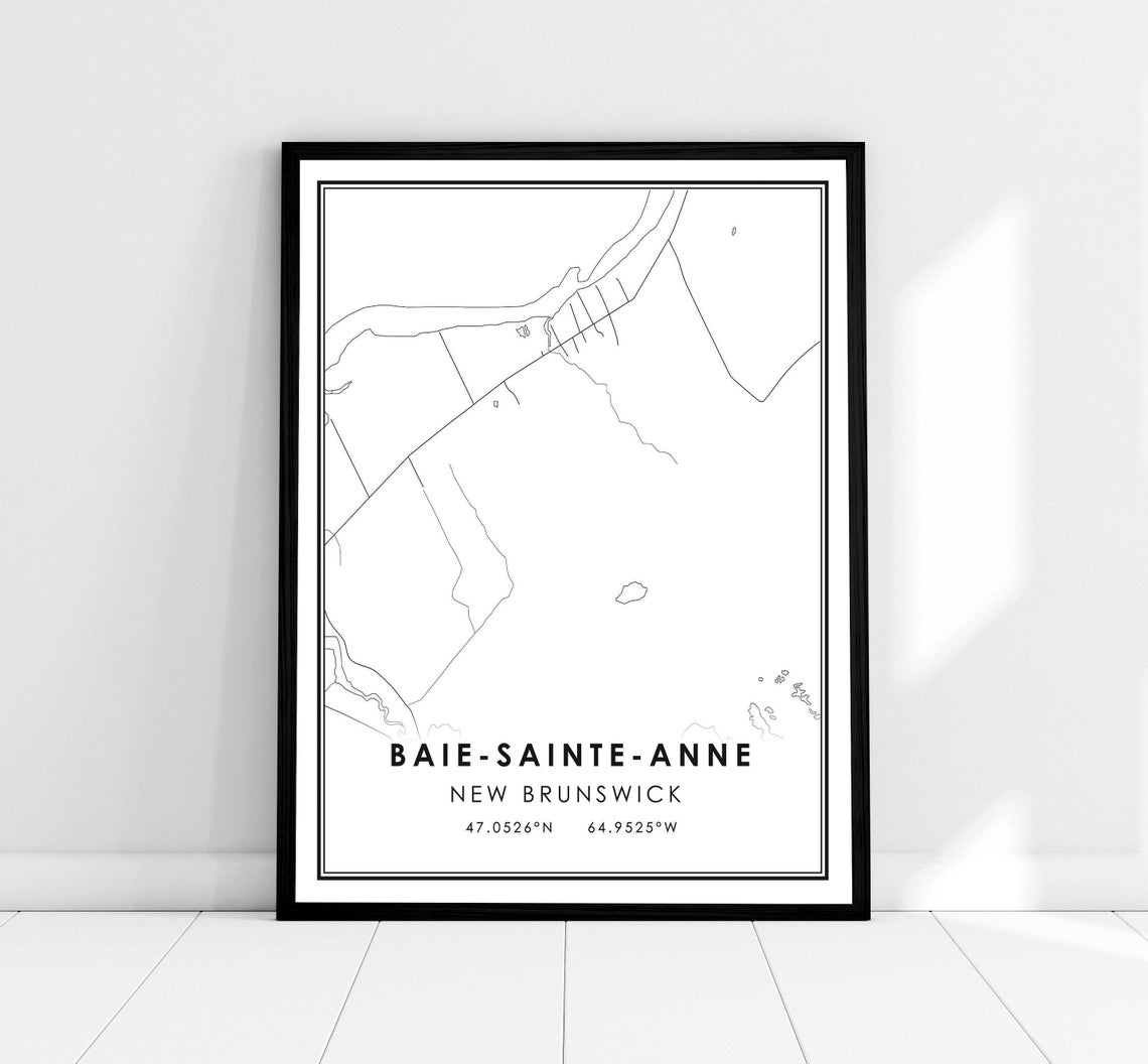 Baie-Sainte-Anne New Brunswick Canada Street Map Coordinates Art Print