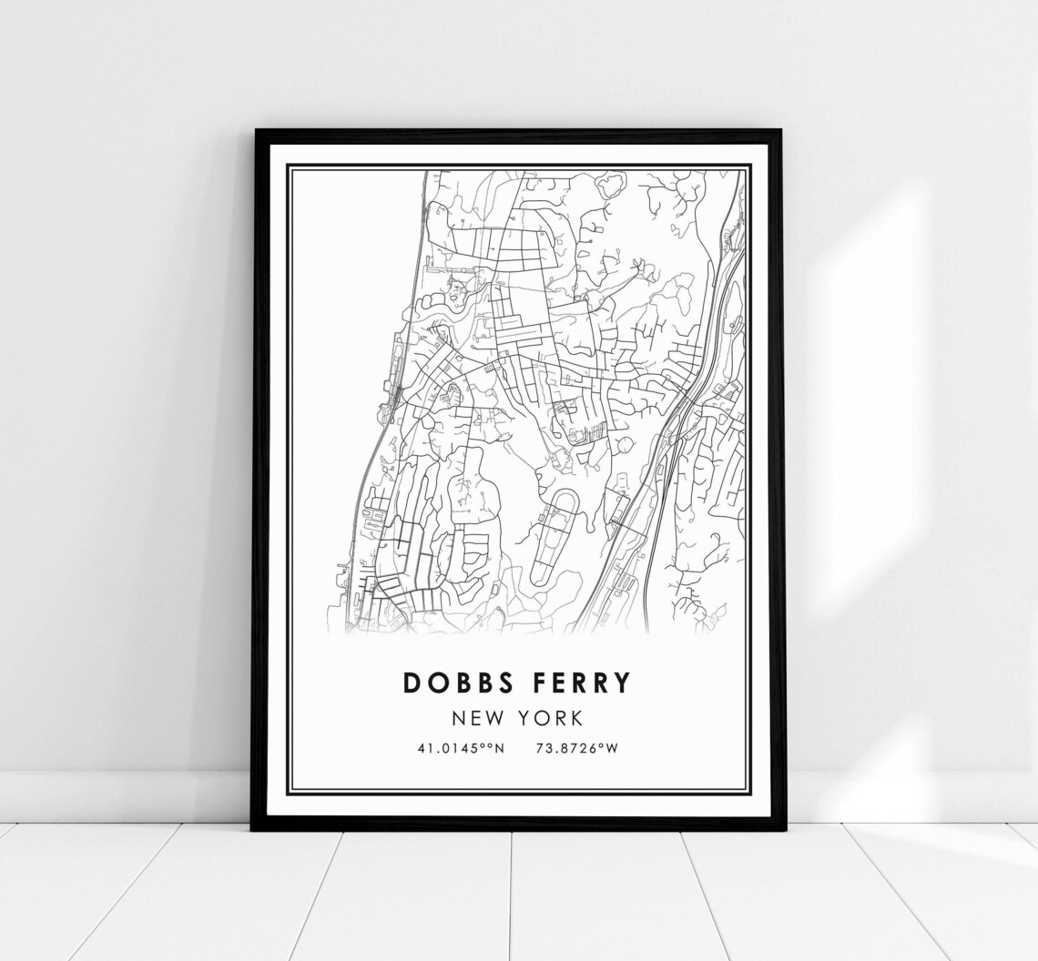 Dobbs Ferry New York Map Print, Travel Poster