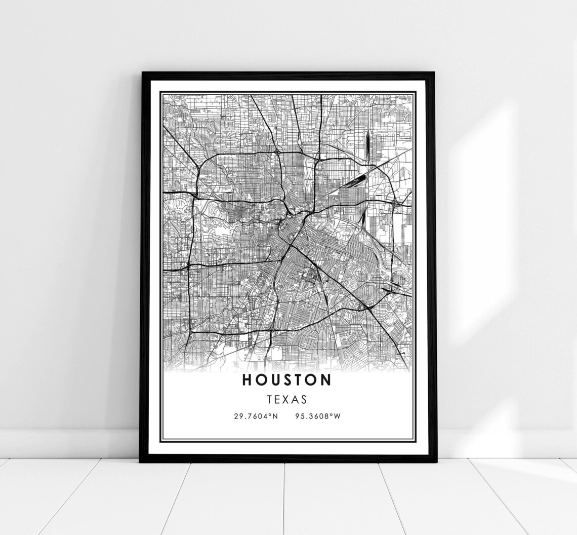 Houston Map Print Poster, Texas City Map