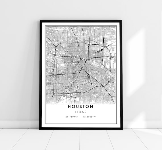 Houston Map Print Poster, Texas City Map