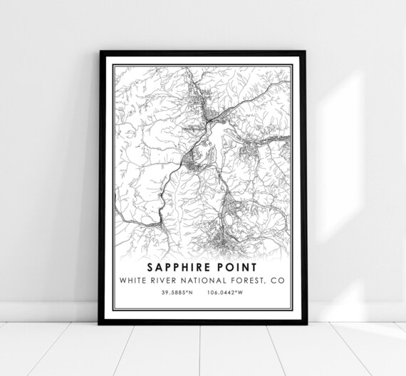 Sapphire Point Map Print, White River National Forest