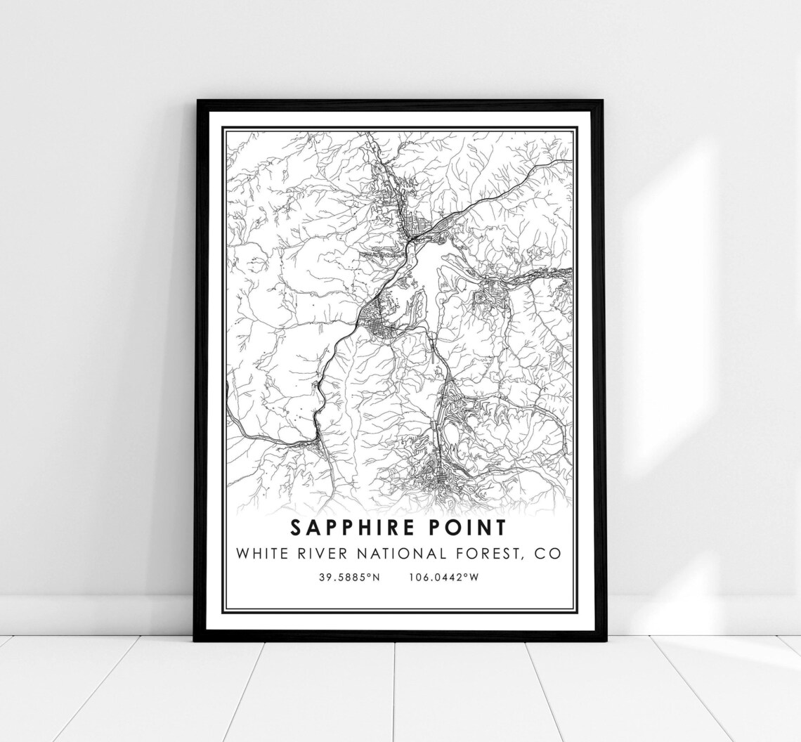 Sapphire Point Map Print, White River National Forest