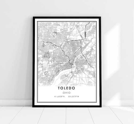Toledo Map Print, Ohio City Travel Poster