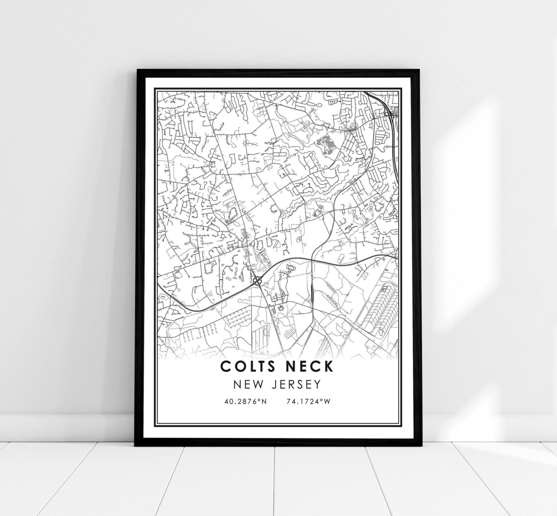 Colts Neck Map Poster, New Jersey City Art Print