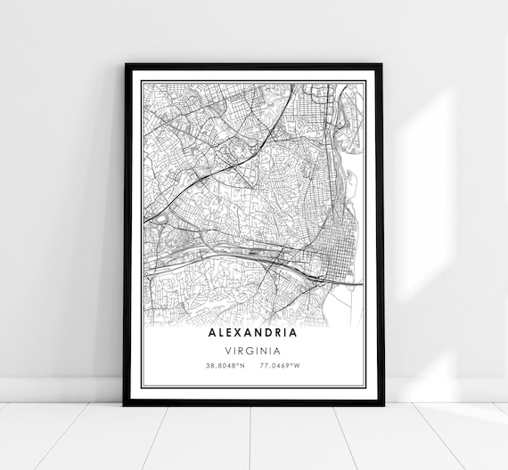 Alexandria Map Print, Virginia Travel Poster