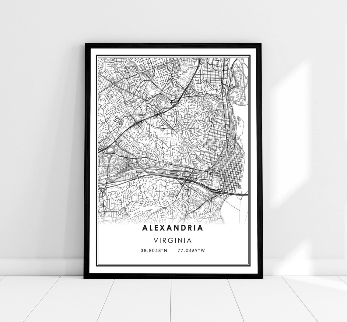Alexandria Map Print, Virginia Travel Poster