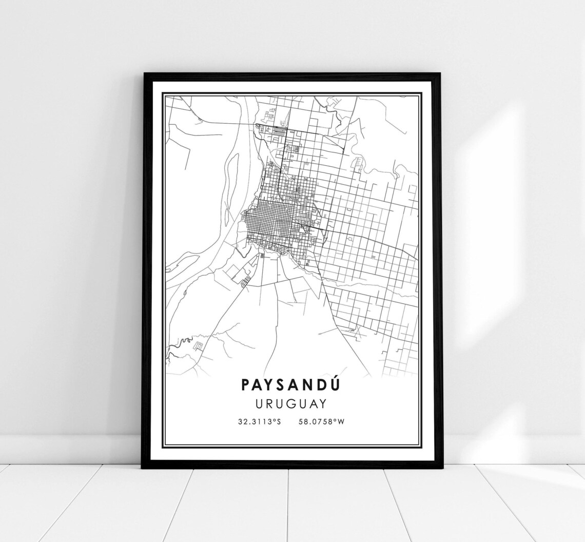 Paysandu Map Print, Uruguay City Travel Poster