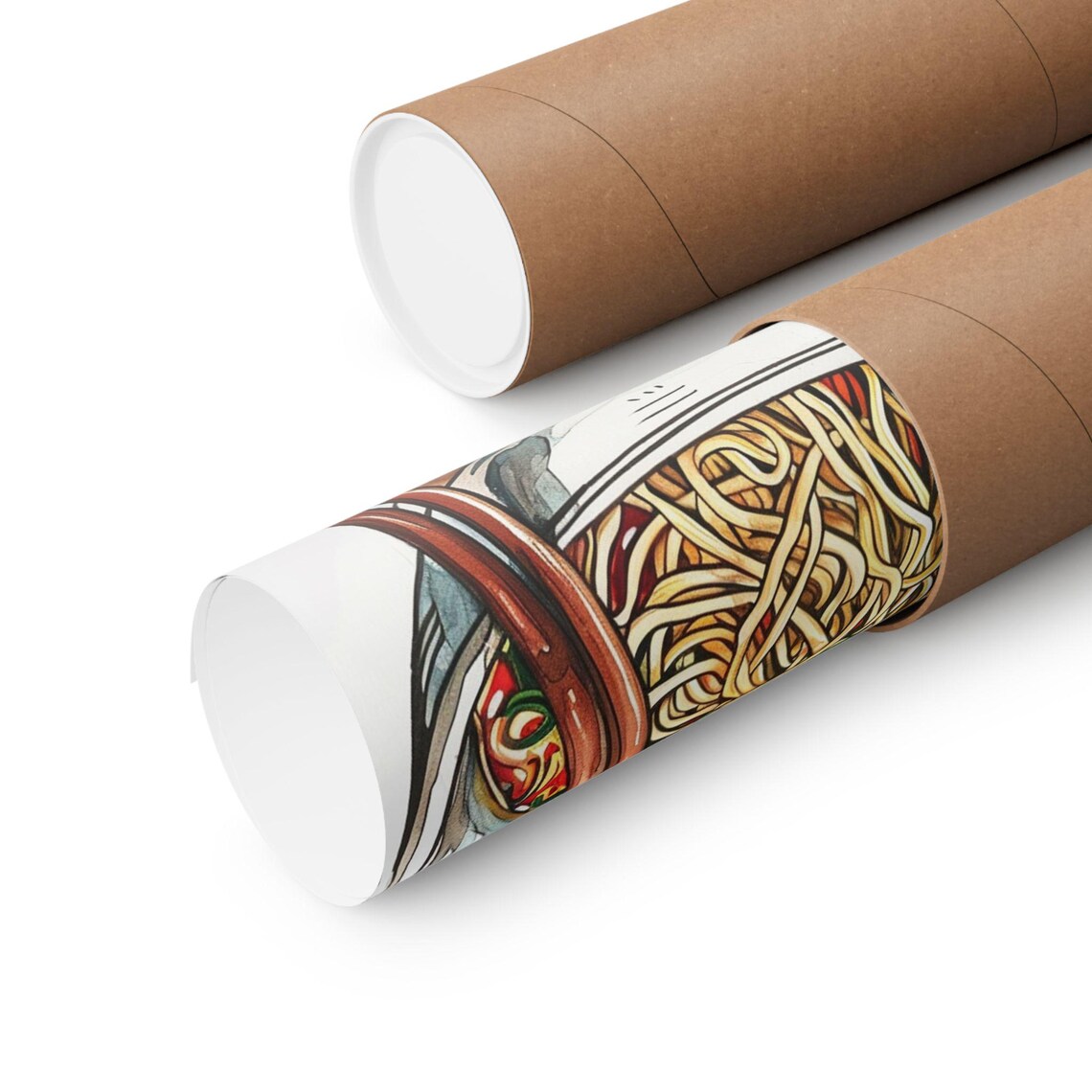Japanese Ramen Bowl Watercolor Illustration with Chopsticks Poster - Image 3