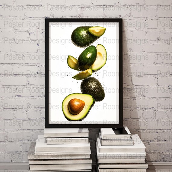 Avocado Art Print Kitchen Wall Decor Modern Fruit Photography Avocado Poster Avocado Kitchen Art Instant