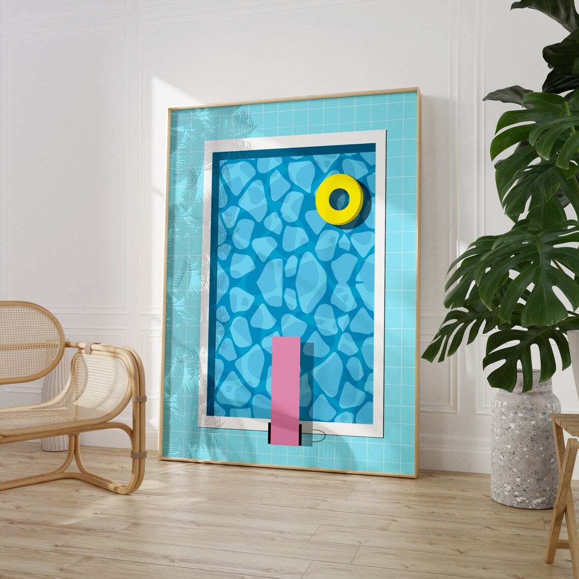 Blue Swimming Pool Print, Summer Pool Art - Image 4