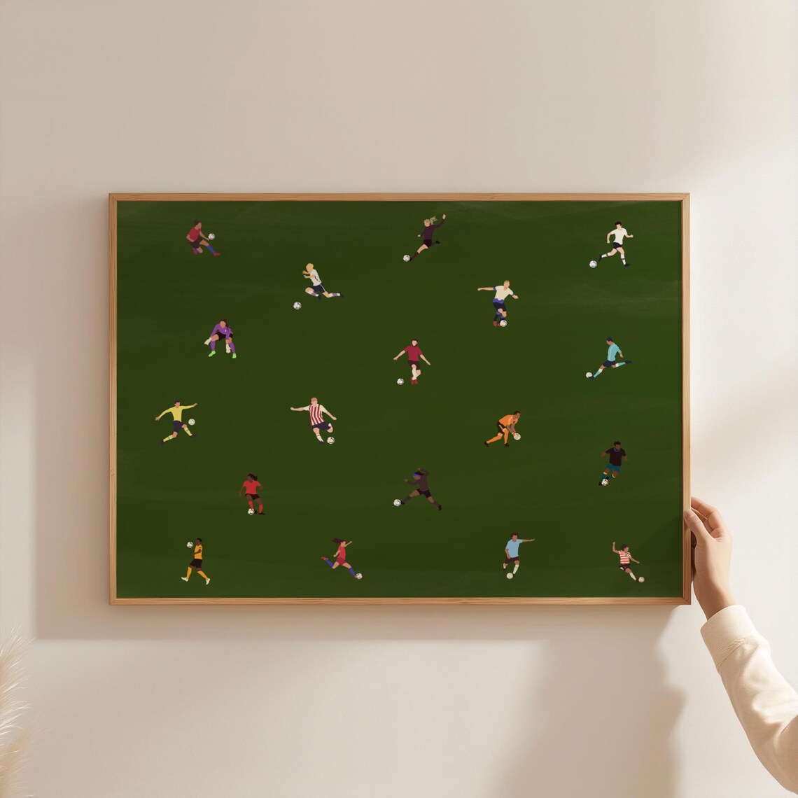 Tiny Soccer Players Minimalist People Art Poster - Image 3