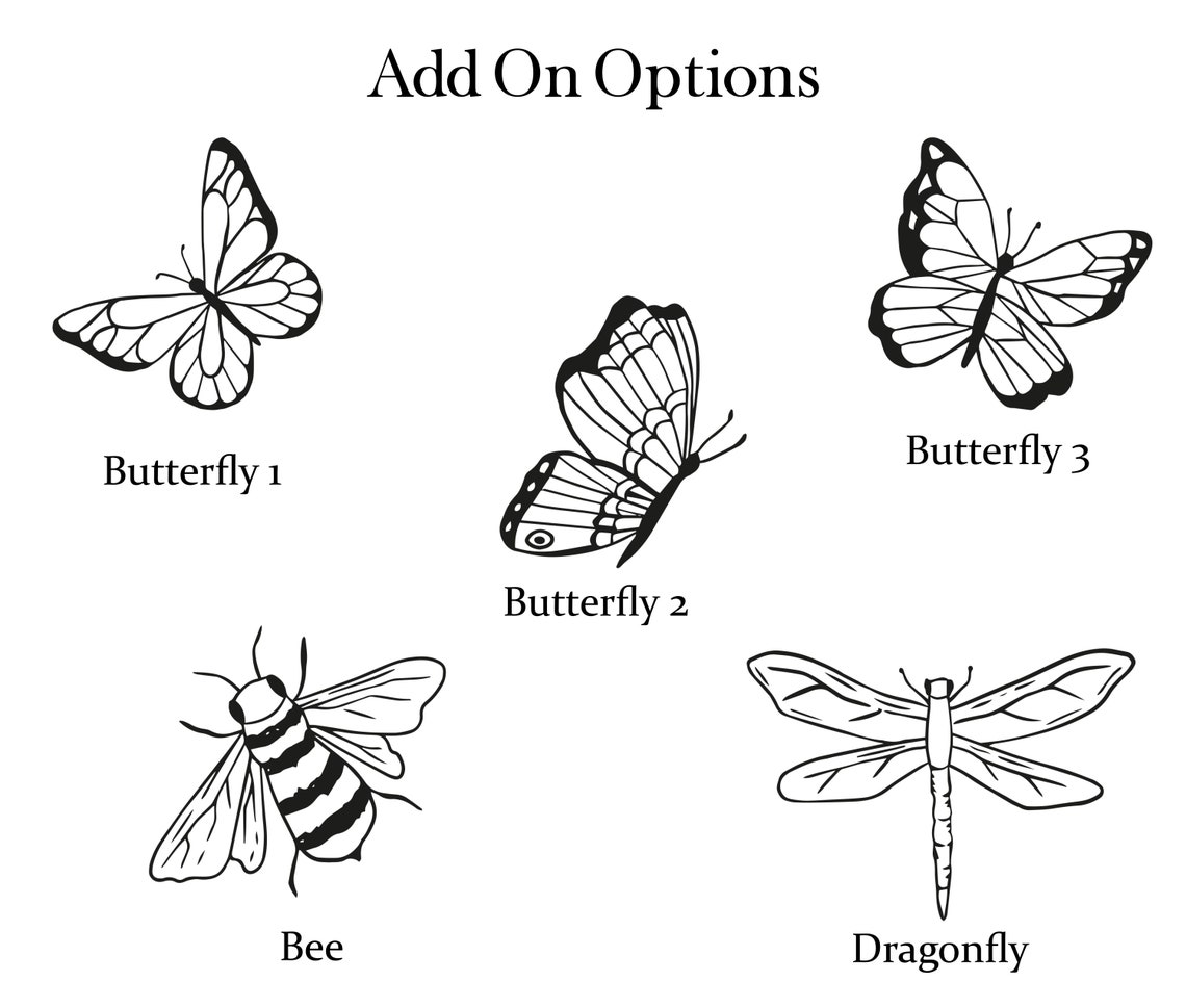 Black and White Botanical Wildflower Line Art Butterfly Poster - Image 2