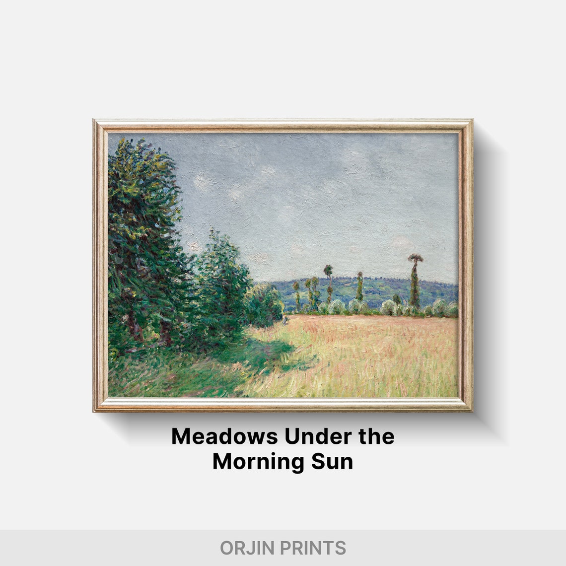 Golden Wheat Field Poplars Impressionist Summer Landscape Poster - Image 2