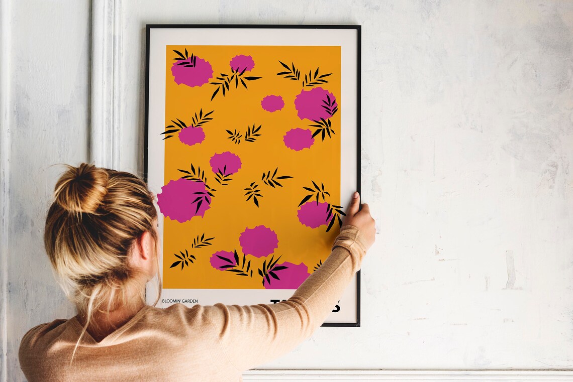 Colorful Flower Illustration Print, Abstract Botanical Art - Image 3