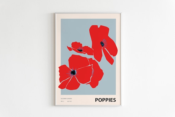 Colorful Flower Illustration Poppies Art Print