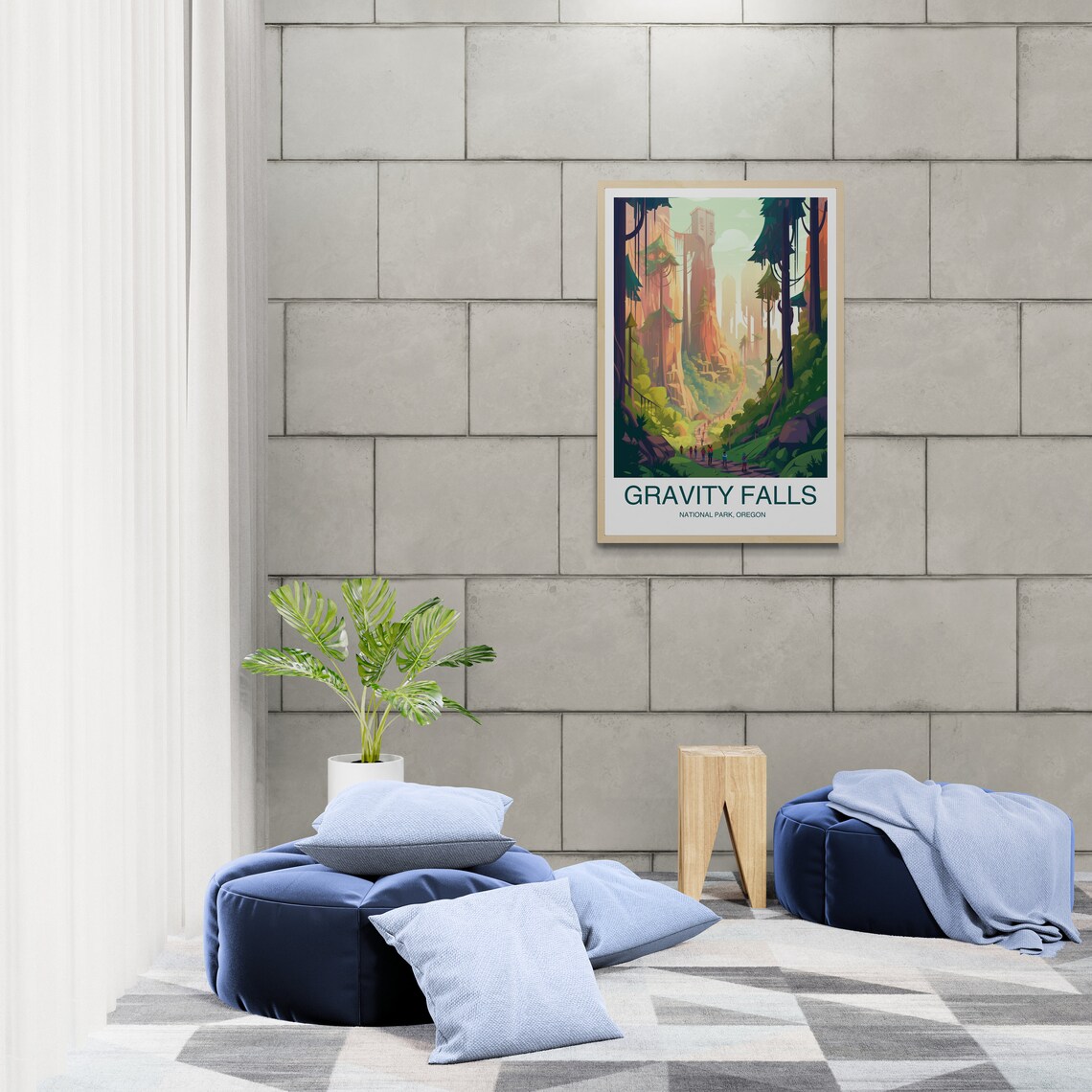 Gravity Falls National Park Vintage Travel Poster - Image 2