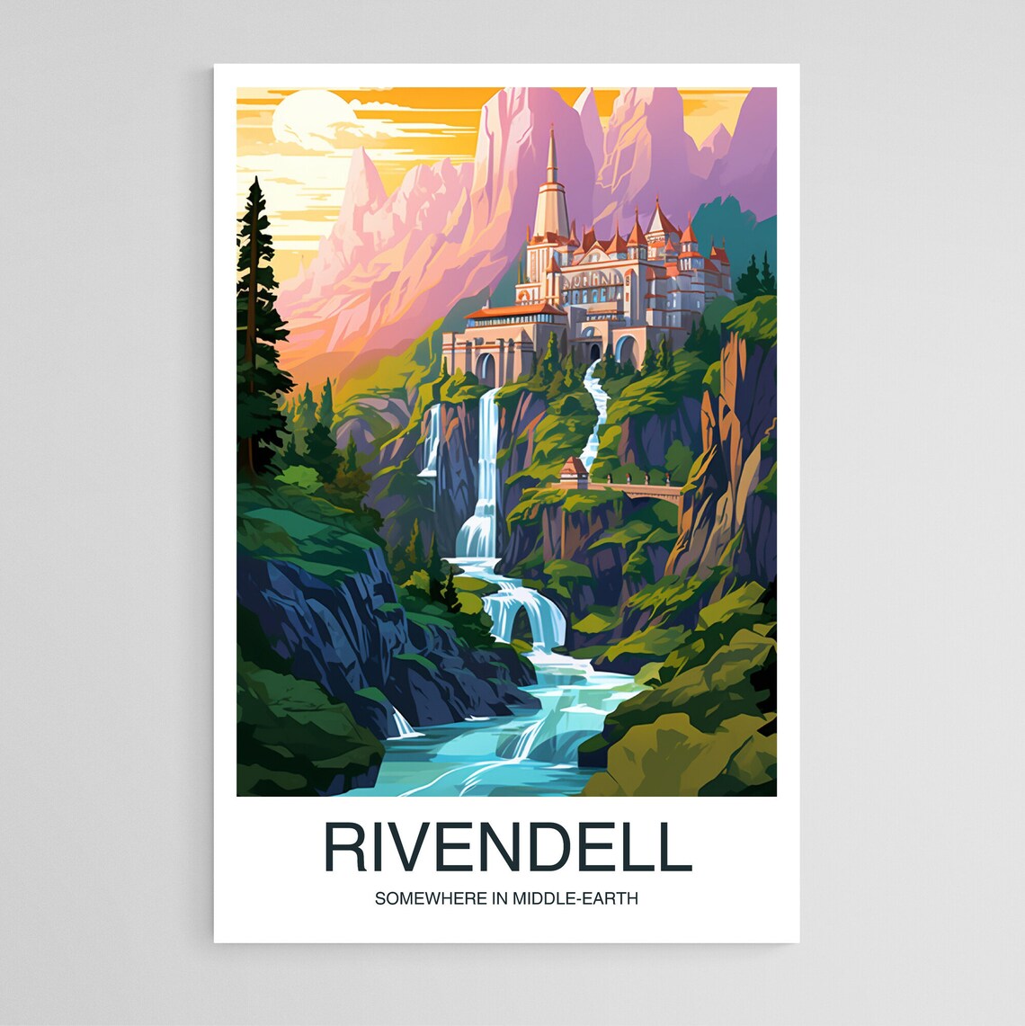 Rivendell Travel Poster, Middle of Earth Wall Art