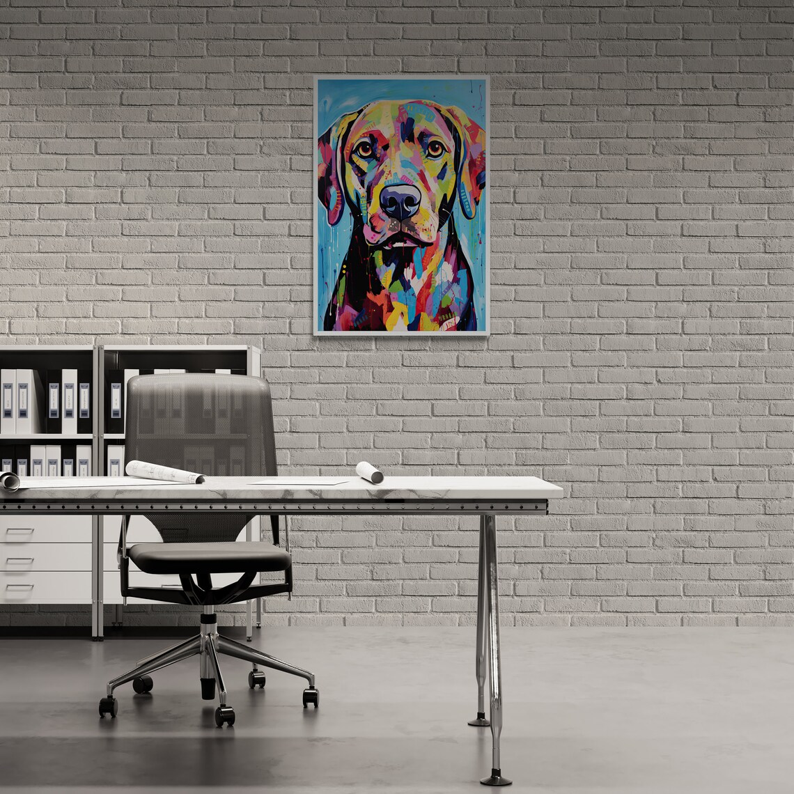 Colorful Labrador Retriever Pop Art Rainbow Dog Portrait Art Poster - Image 2