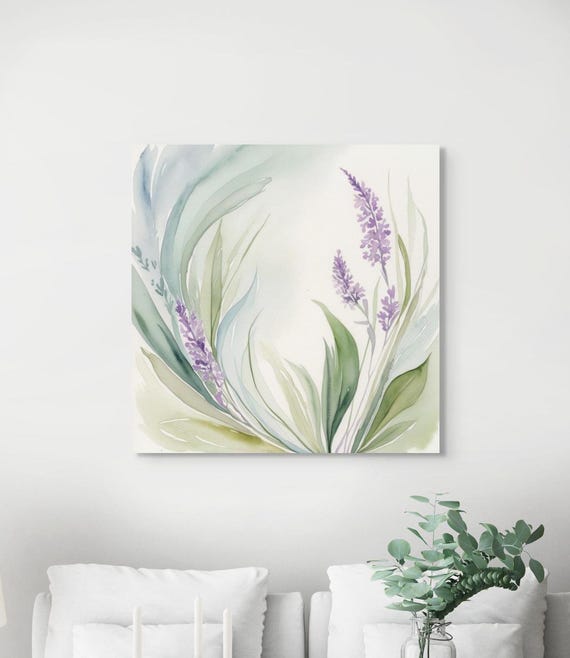 Floral Design With Soft Lines and Colors Poster