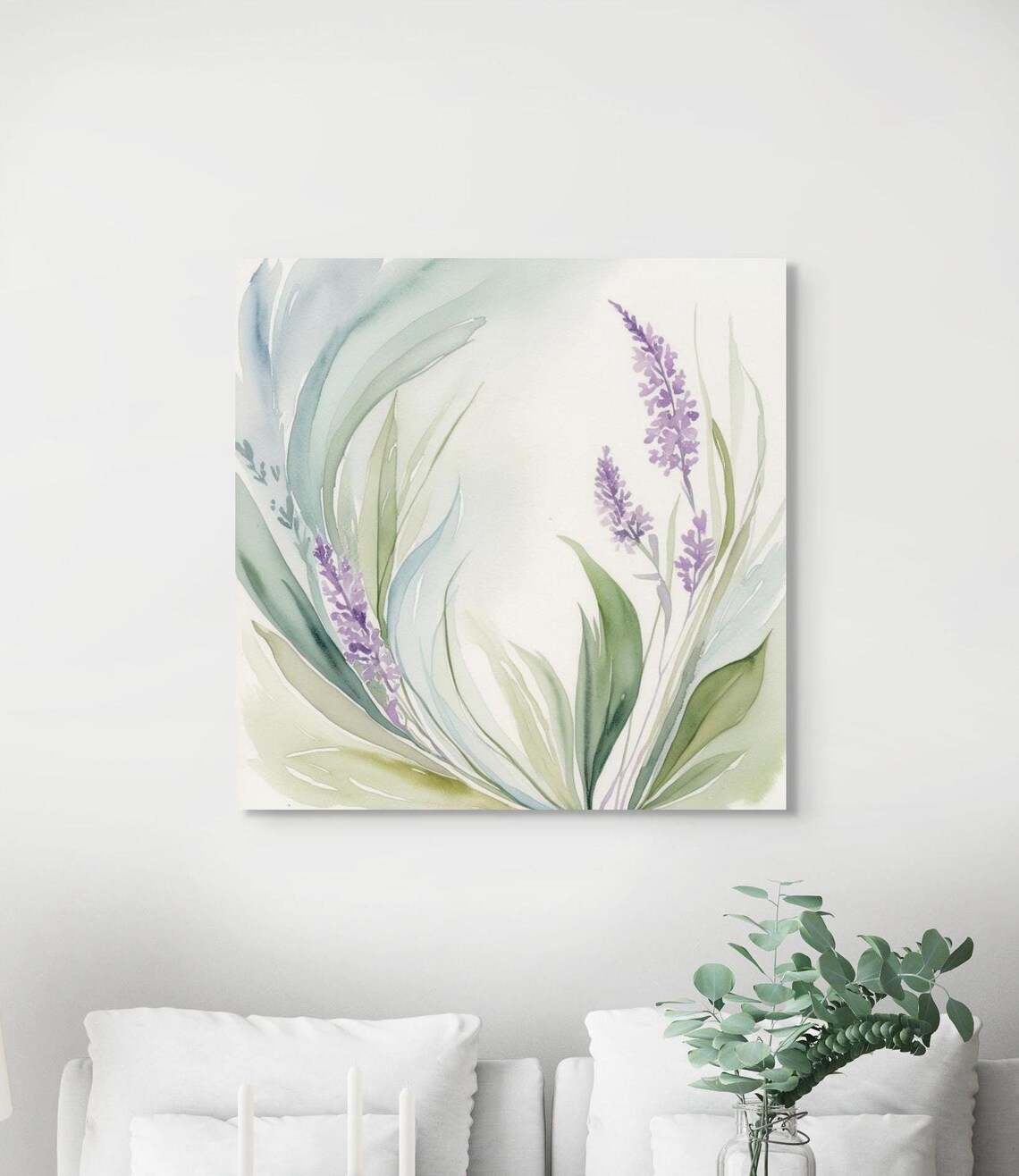 Floral Design With Soft Lines and Colors Poster