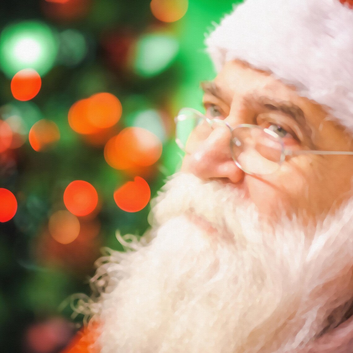 Santa Claus Closeup Painting, Christmas Decor - Image 3