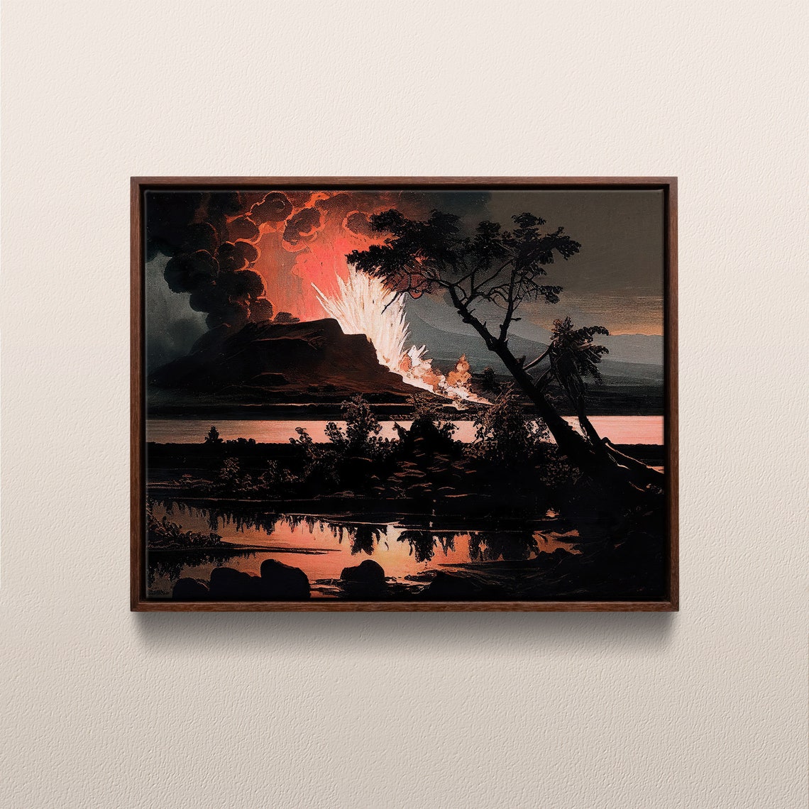 Hawaii Volcanoes National Park Vintage Oil Painting Hawaii Usa Instant 170