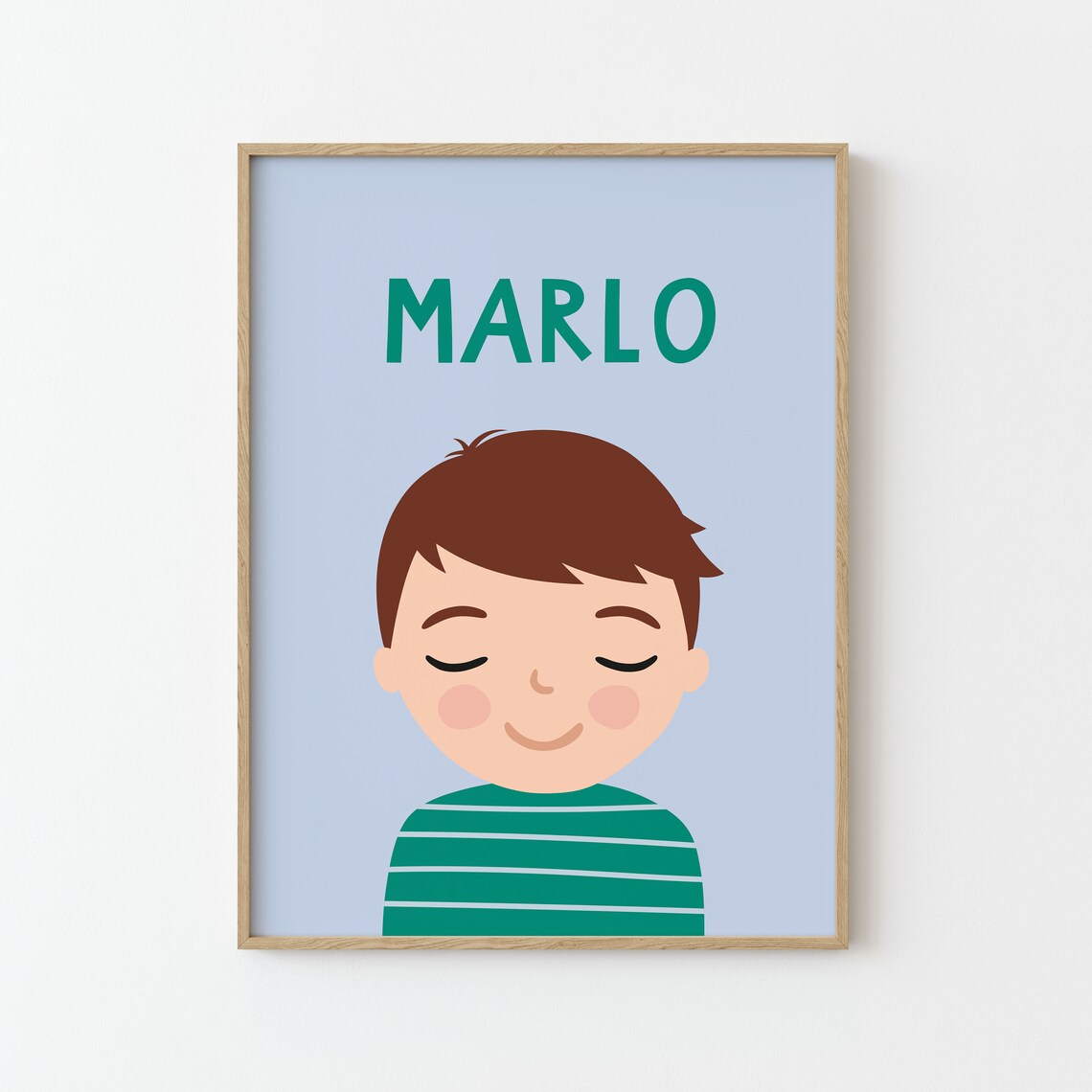 Personalized Boy Portrait Illustration For Kids Room
