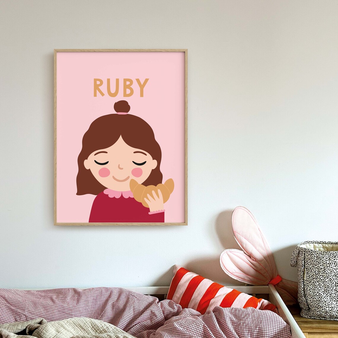 Personalized Brown-Haired Girl Portrait Poster - Image 3