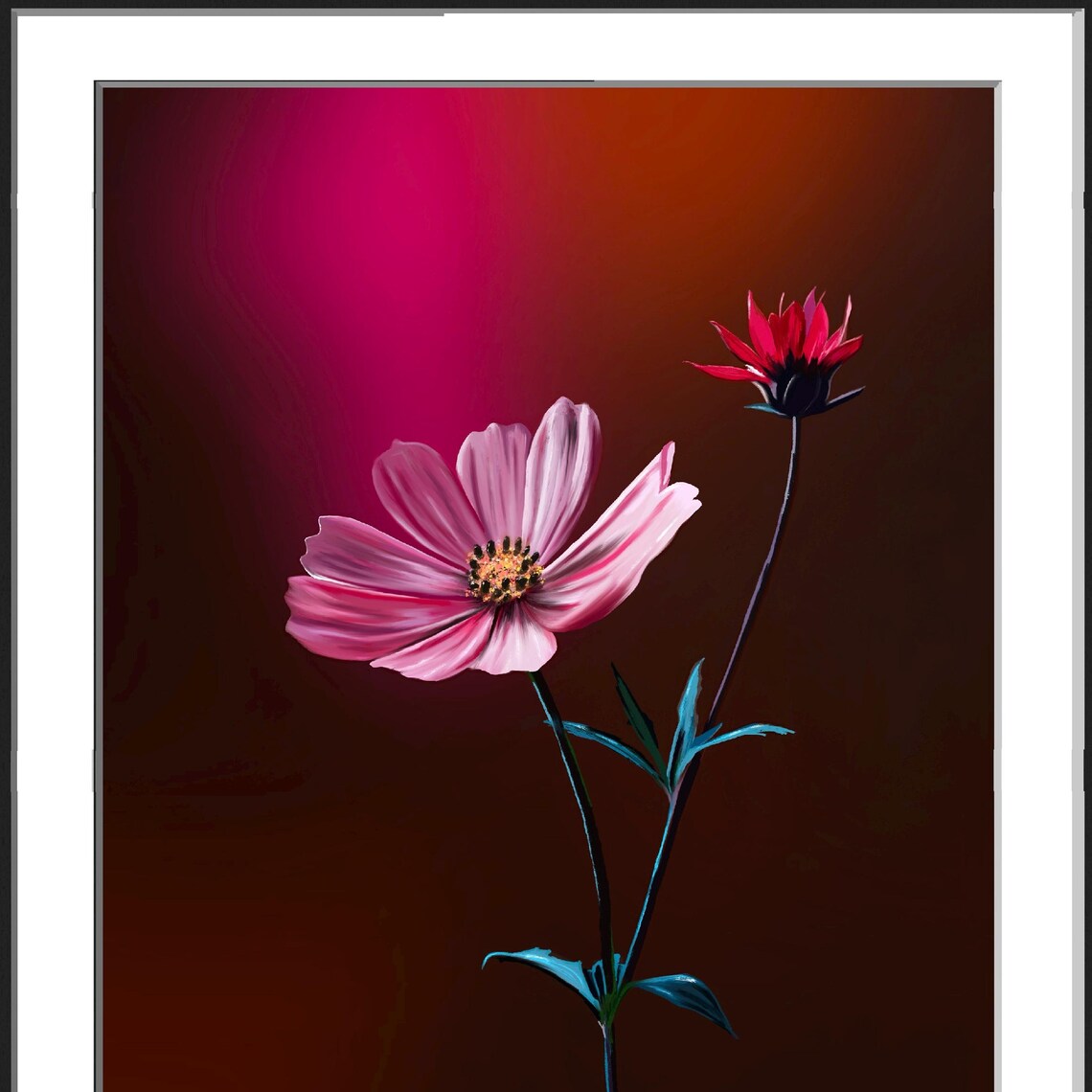 Delicate Pink Flower on Background, Floral Wall Art