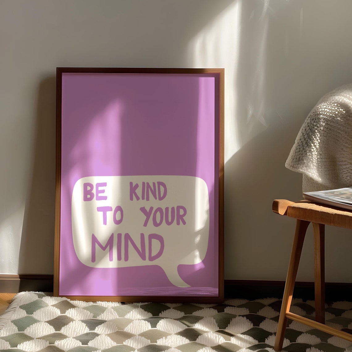 Be Kind To Your Mind Purple Speech Bubble Affirmation Poster - Image 3