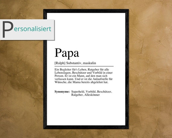 Papa Definition Poster Image Din A4 A5 Or Gift Fathers Day Fathers Day Gift