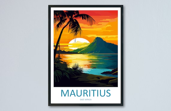 Mauritius Travel Print Wall Art Mauritius Wall Hanging Home Dcor Mauritius Gift Art Lovers East Africa Art Lover Gift Mauritius Gift