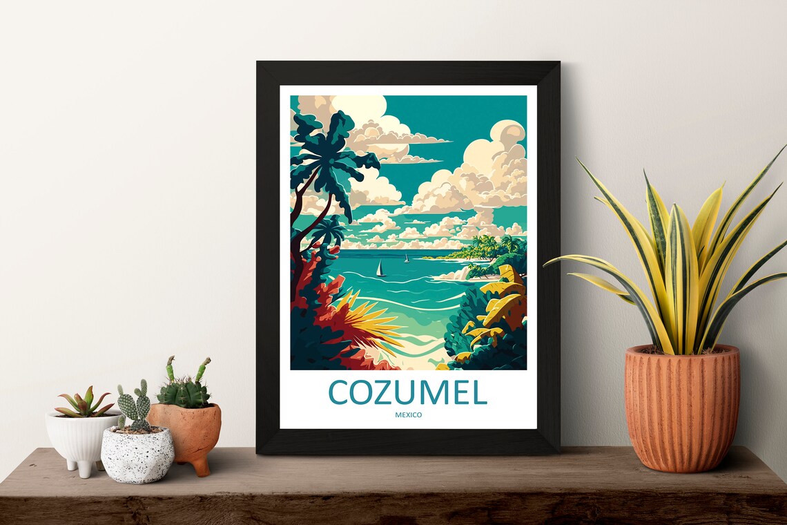 Cozumel Travel Poster, Place-Inspired Wall Art - Image 3