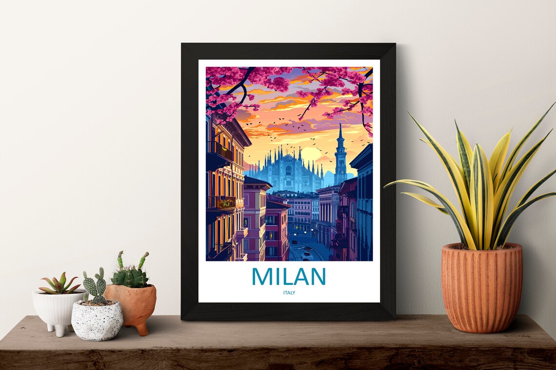 Milan Travel Poster, Europe Wall Art Print - Image 3