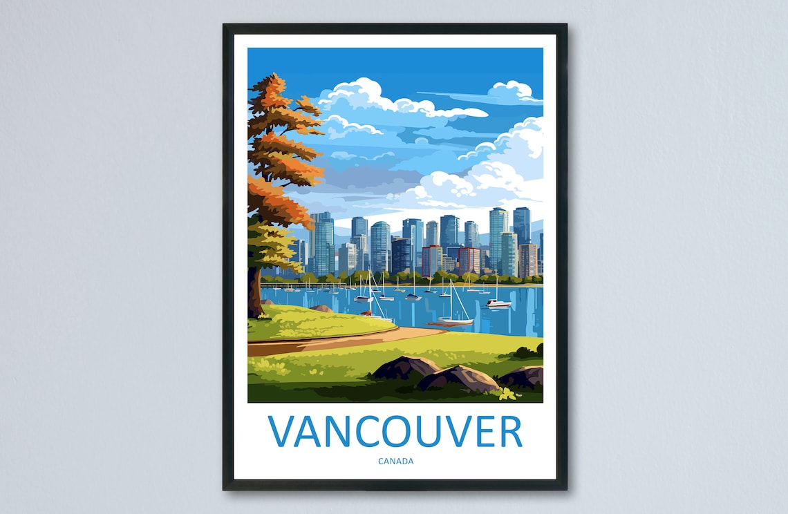 Vancouver Travel Poster, Home Decor Gift