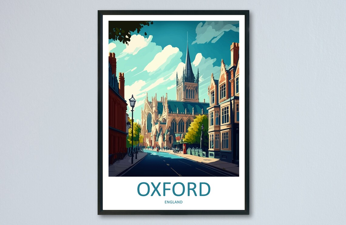 Oxford Travel Poster, England Wall Art Print