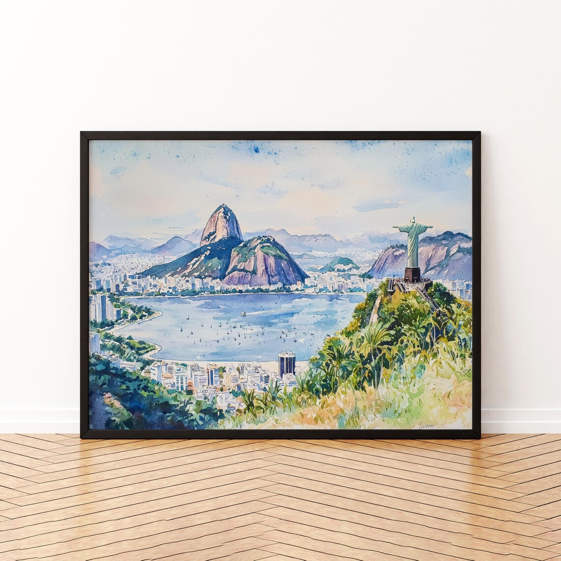 Rio De Janeiro Watercolor Wall Art Print