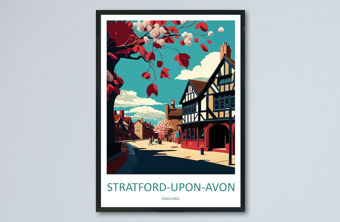Stratford Upon Avon Travel Poster, England Place Print