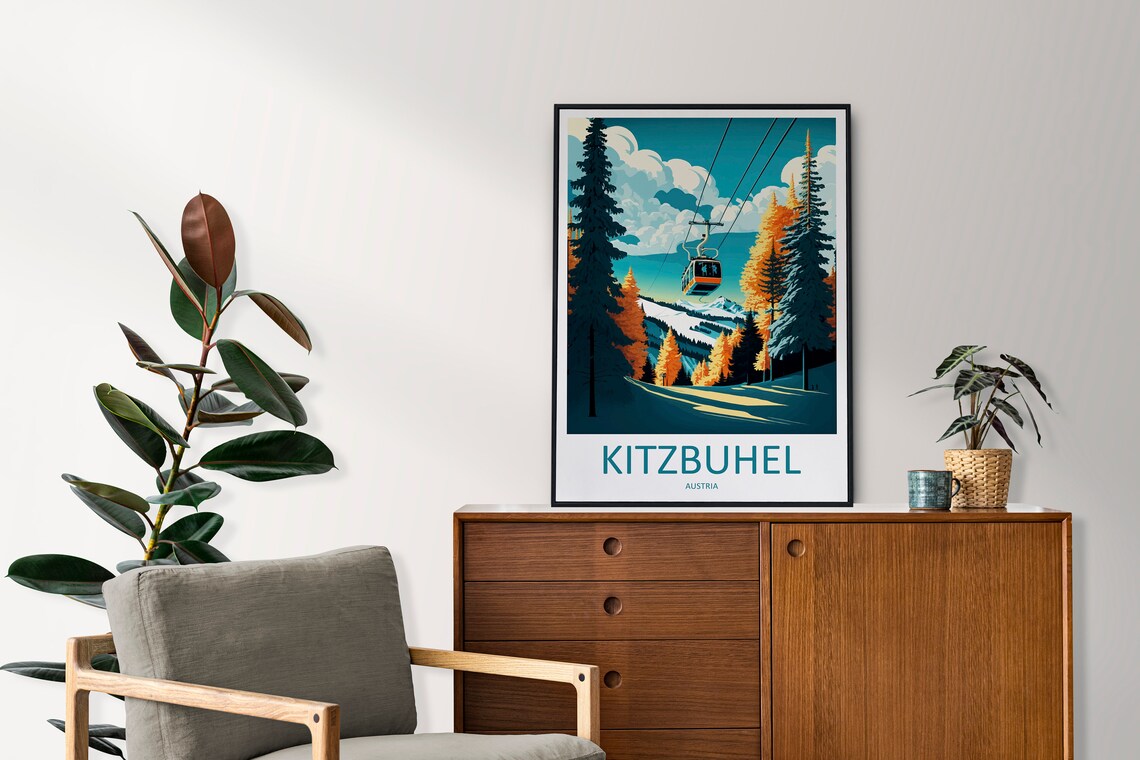Kitzbuhel Travel Poster, Austria Ski Wall Art - Image 2