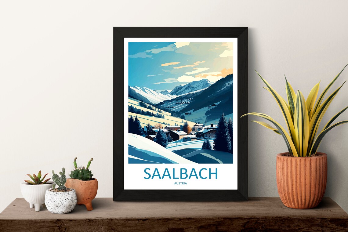 Saalbach Travel Poster, Austria Place Print - Image 3