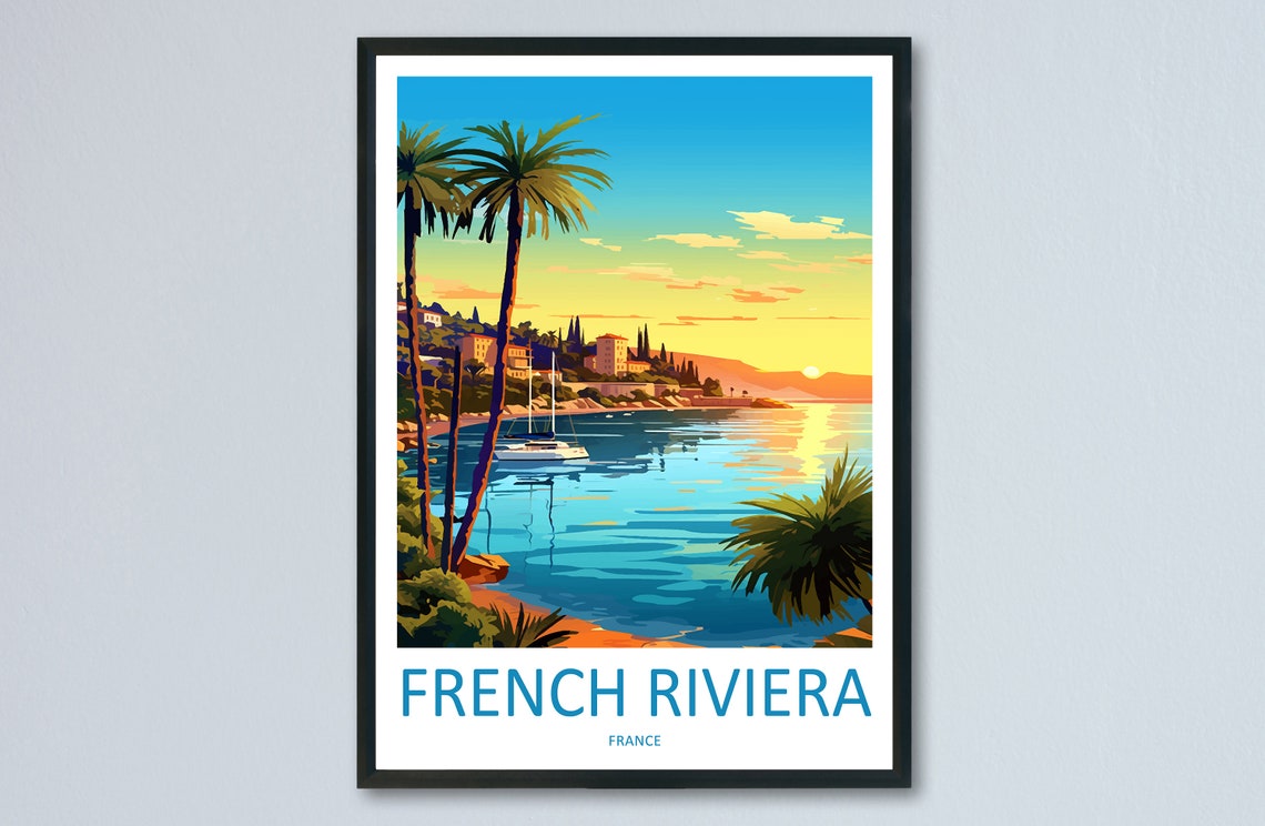 French Riviera Travel Print Wall Art French Riviera Wall Hanging Home Dcor French Riviera Gift Art Lovers France Art French Riviera Art
