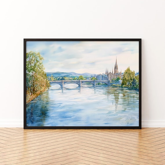 Inverness Scotland Watercolor Travel Poster
