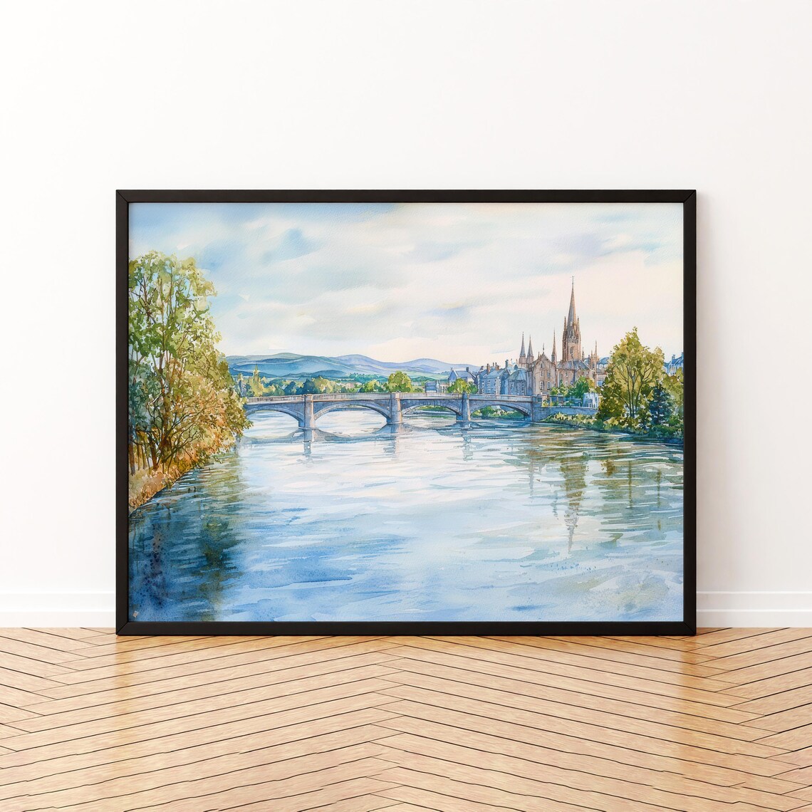 Inverness Scotland Watercolor Travel Poster