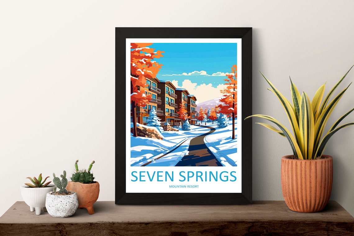 Seven Springs Mountain Resort Pennsylvania Winter Village Poster - Image 3