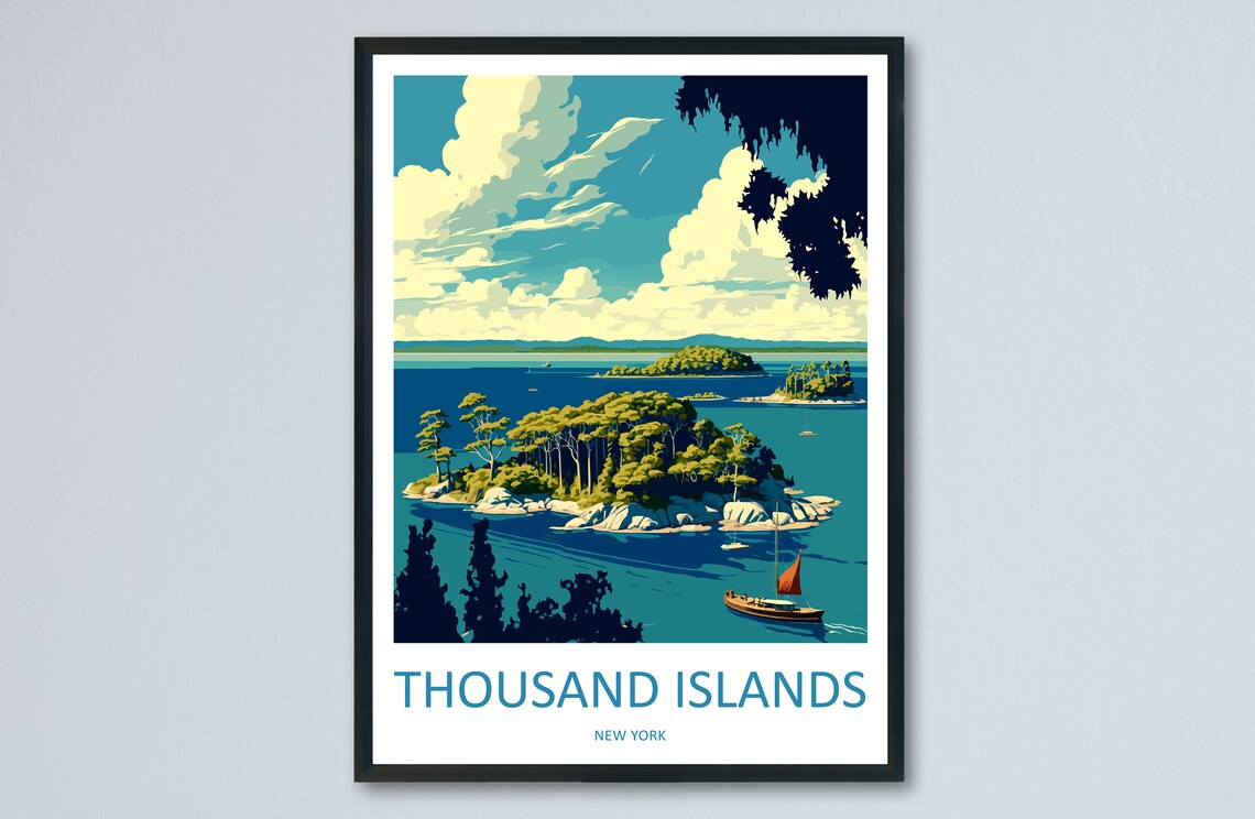 Thousand Islands Travel Poster, New York State View