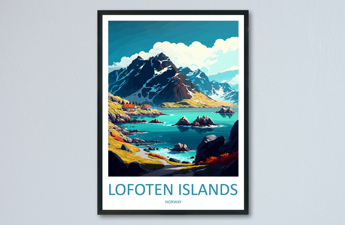 Dramatic Lofoten Islands Norway Arctic Coastal Mountain Fjord Poster