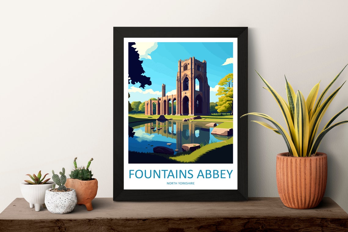 Fountains Abbey Travel Print Wall Art Fountains Abbey Wall Hanging Home Decor Fountains Abbey Gift Art Lovers Wall Art Print Fountains Abbey - Image 3