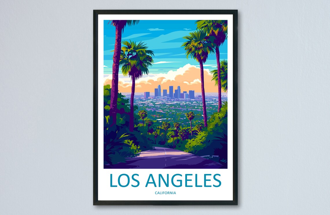 Los Angeles Travel Print Wall Art Los Angeles Wall Hanging Home Dcor Los Angeles Gift Art Lovers California Art Lover Gift Los Angeles Deco