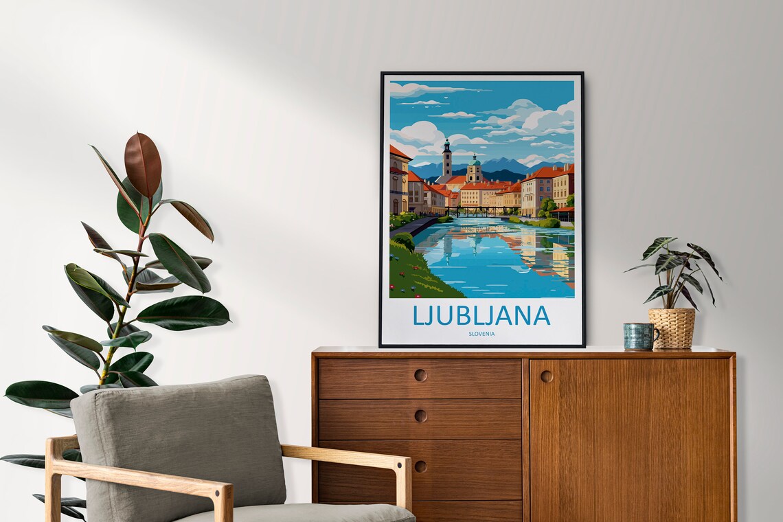 Ljubljana Travel Poster, Slovenia Wall Art Print - Image 2
