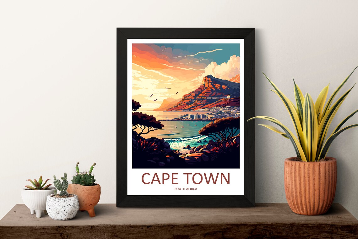Cape Town Travel Poster, South Africa Wall Art - Image 3